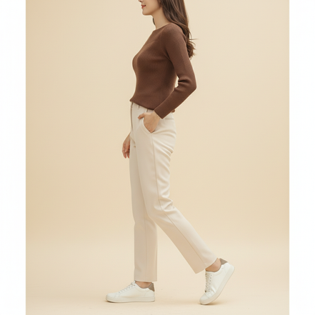 Women's Knitted O-Neck Pullover Sweater