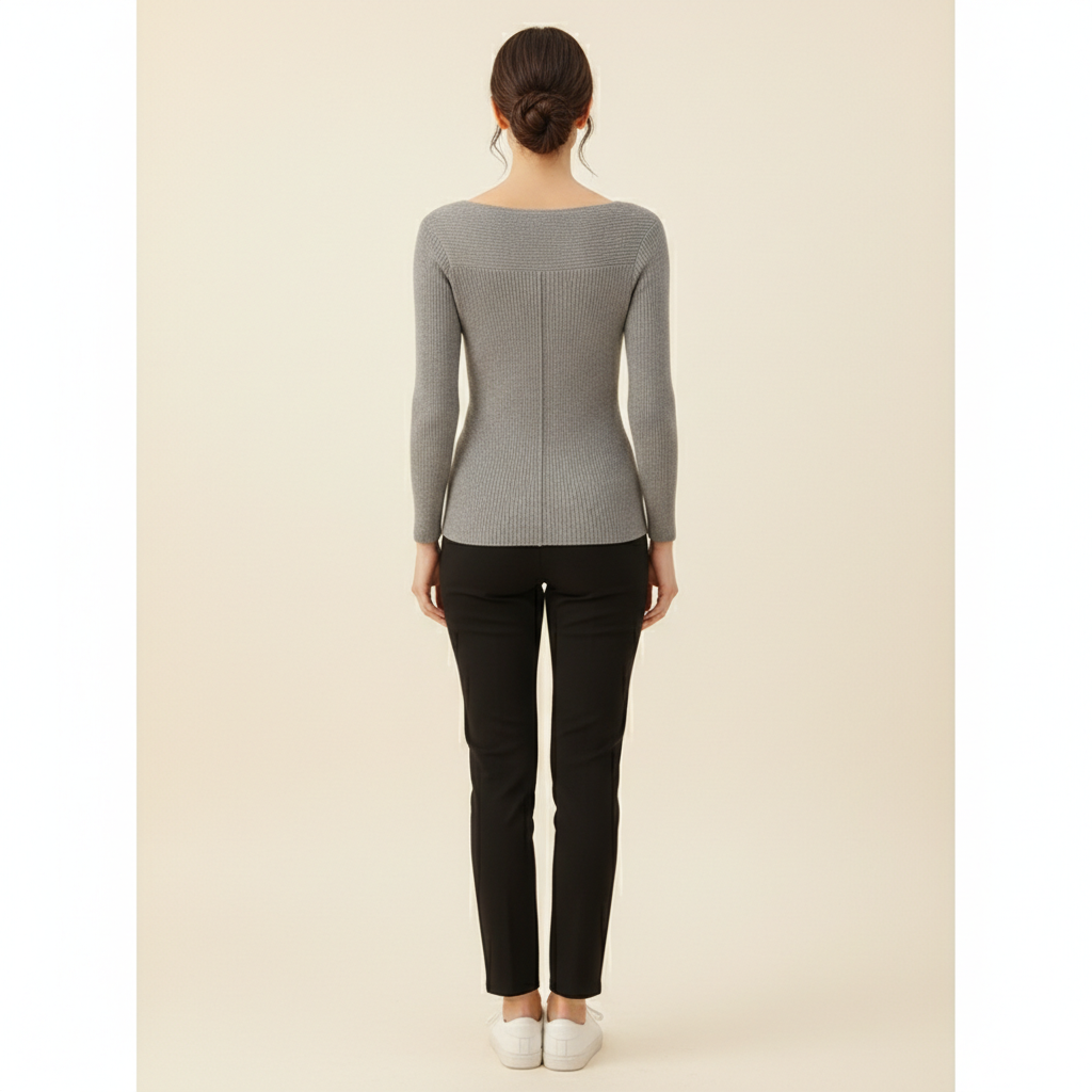 Women's Knitted O-Neck Pullover Sweater