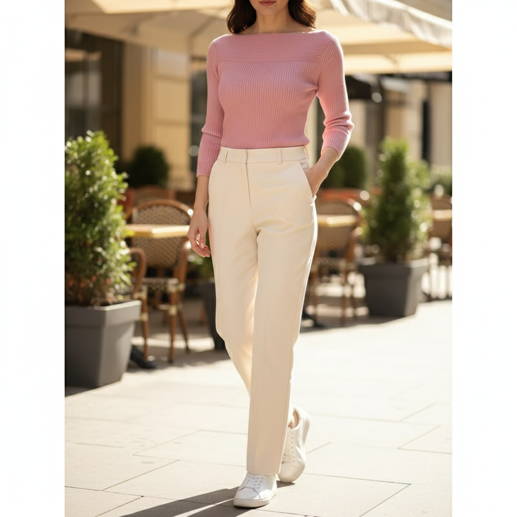 Women's Knitted O-Neck Pullover Sweater