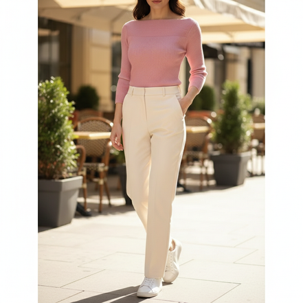 Women's Knitted O-Neck Pullover Sweater