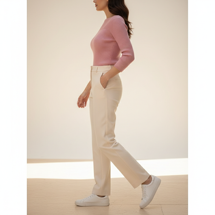 Women's Knitted O-Neck Pullover Sweater
