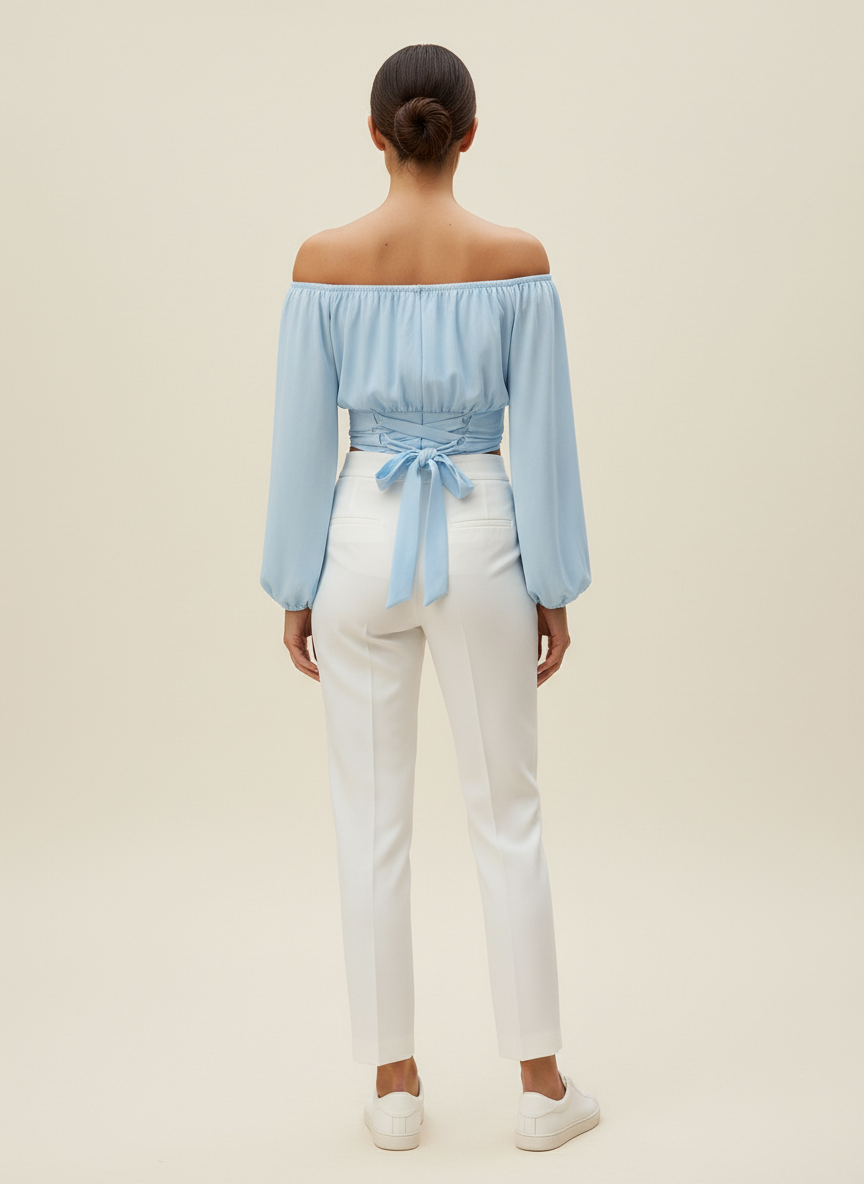 Women's Off Shoulder Chiffon Blouse