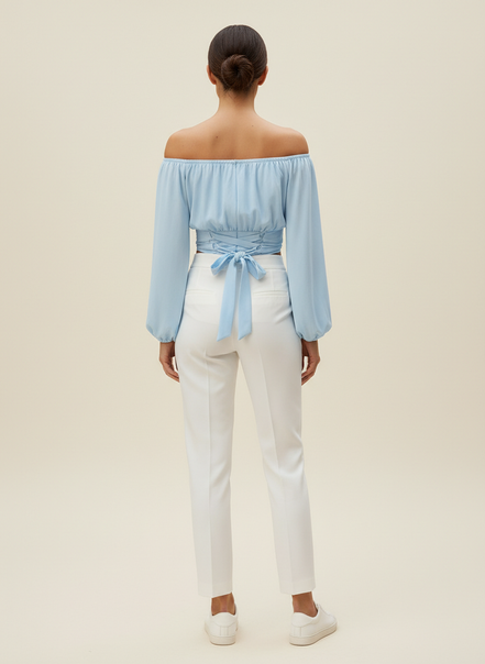 Women's Off Shoulder Chiffon Blouse