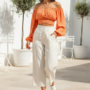 Women's Off Shoulder Chiffon Blouse