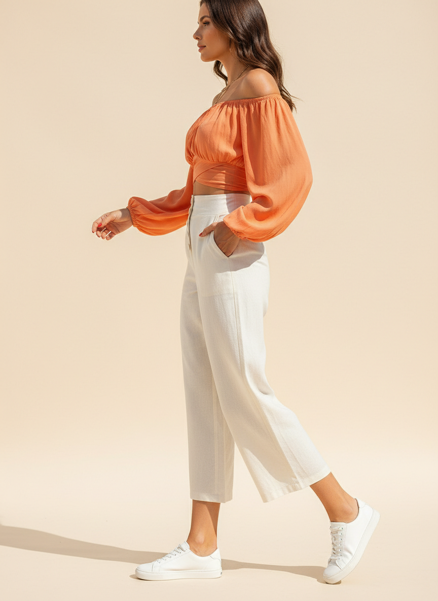 Women's Off Shoulder Chiffon Blouse
