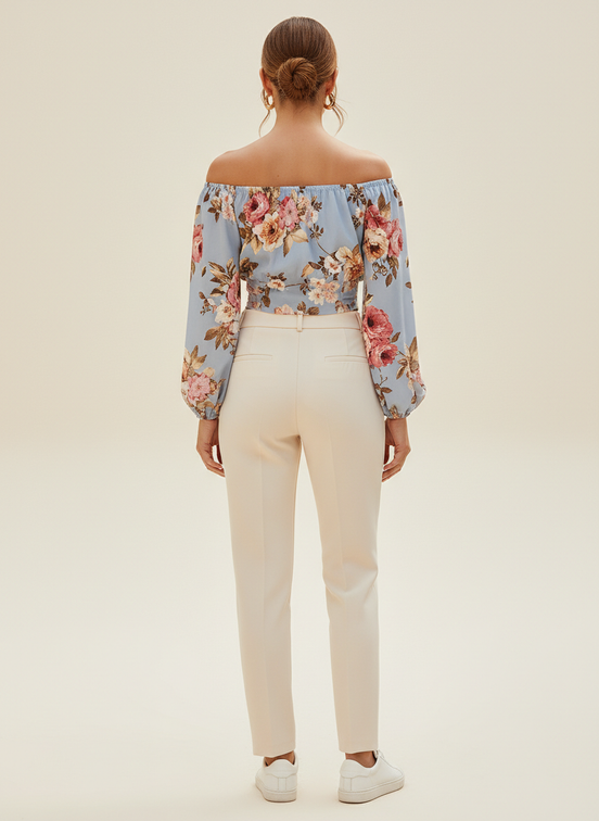 Women's Off Shoulder Chiffon Blouse