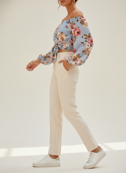 Women's Off Shoulder Chiffon Blouse