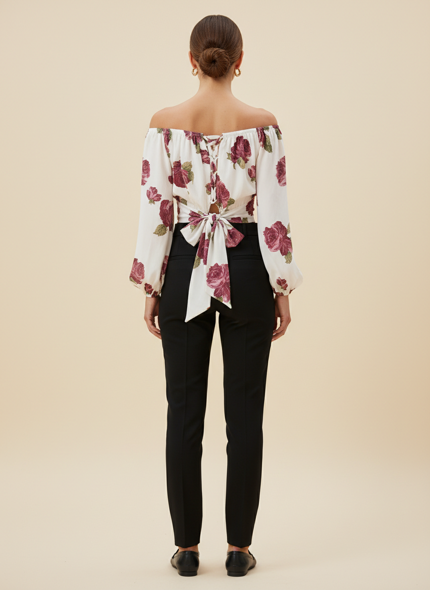 Women's Off Shoulder Chiffon Blouse