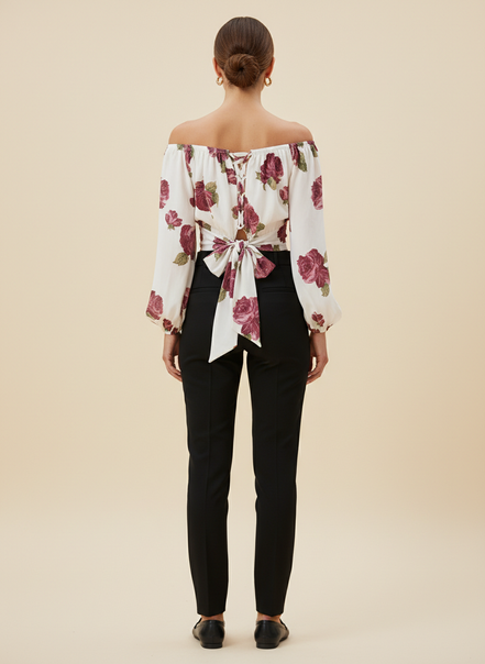 Women's Off Shoulder Chiffon Blouse