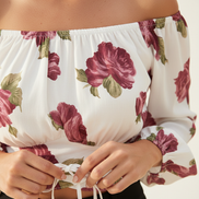 Women's Off Shoulder Chiffon Blouse