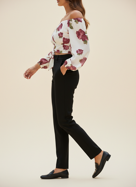 Women's Off Shoulder Chiffon Blouse
