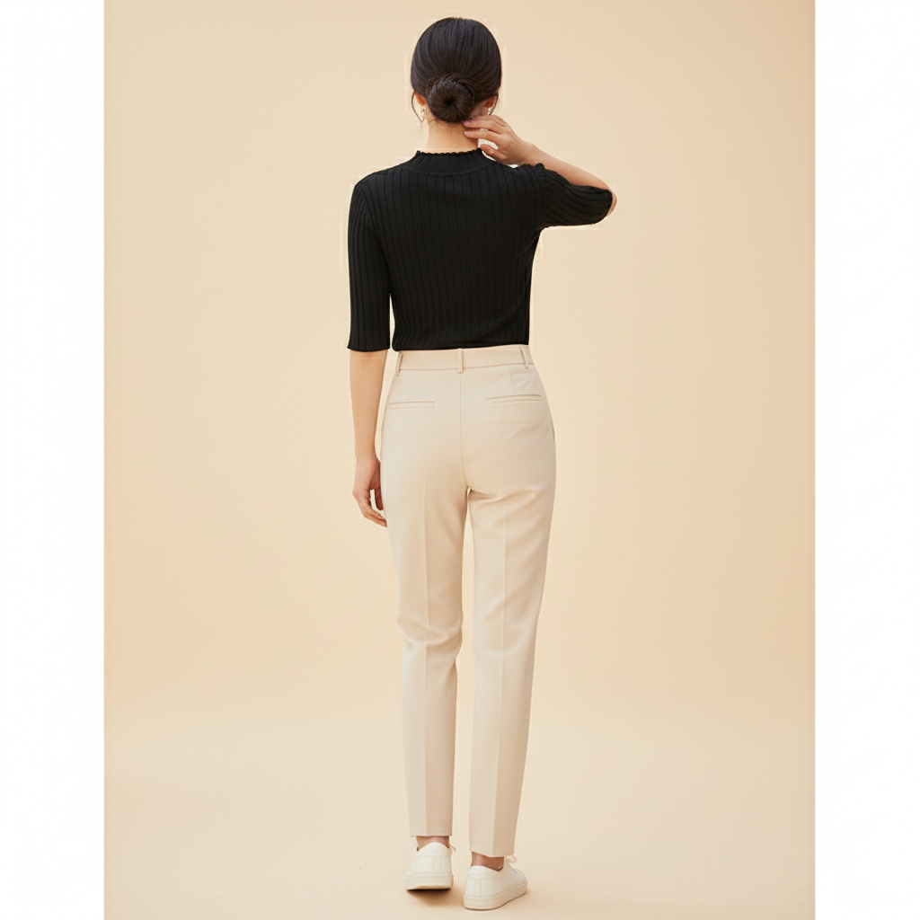 Women's Knit Half High Collar Blouse