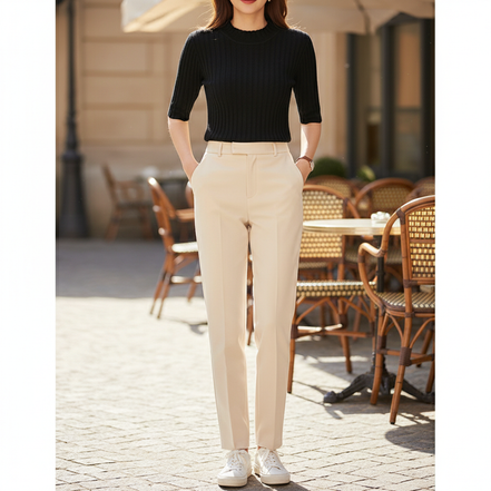 Women's Knit Half High Collar Blouse