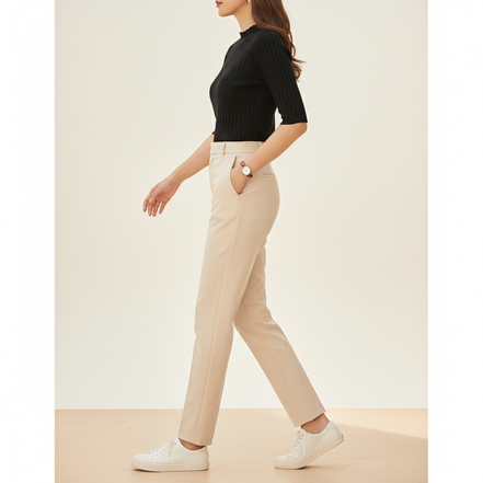 Women's Knit Half High Collar Blouse