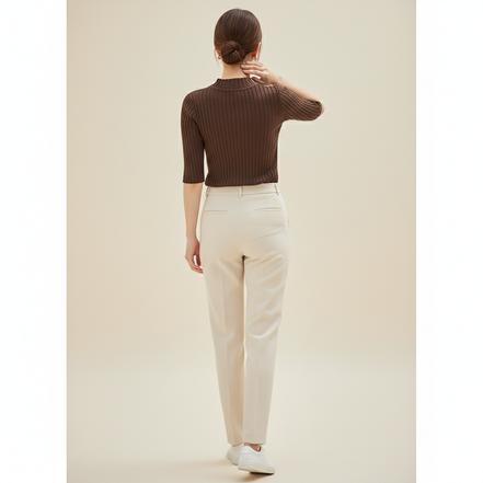 Women's Knit Half High Collar Blouse