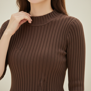 Women's Knit Half High Collar Blouse