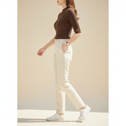 Women's Knit Half High Collar Blouse