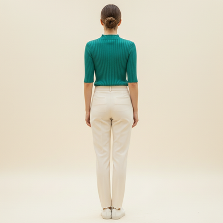 Women's Knit Half High Collar Blouse