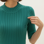 Women's Knit Half High Collar Blouse