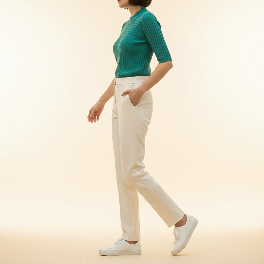 Women's Knit Half High Collar Blouse