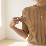 Women's Knit Half High Collar Blouse