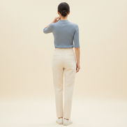 Women's Knit Half High Collar Blouse