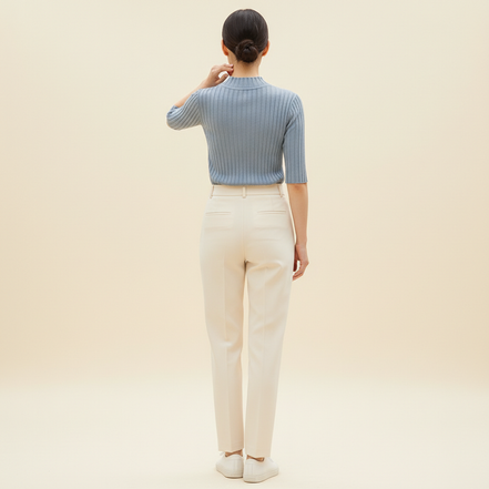 Women's Knit Half High Collar Blouse