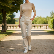 Women's Knit Half High Collar Blouse