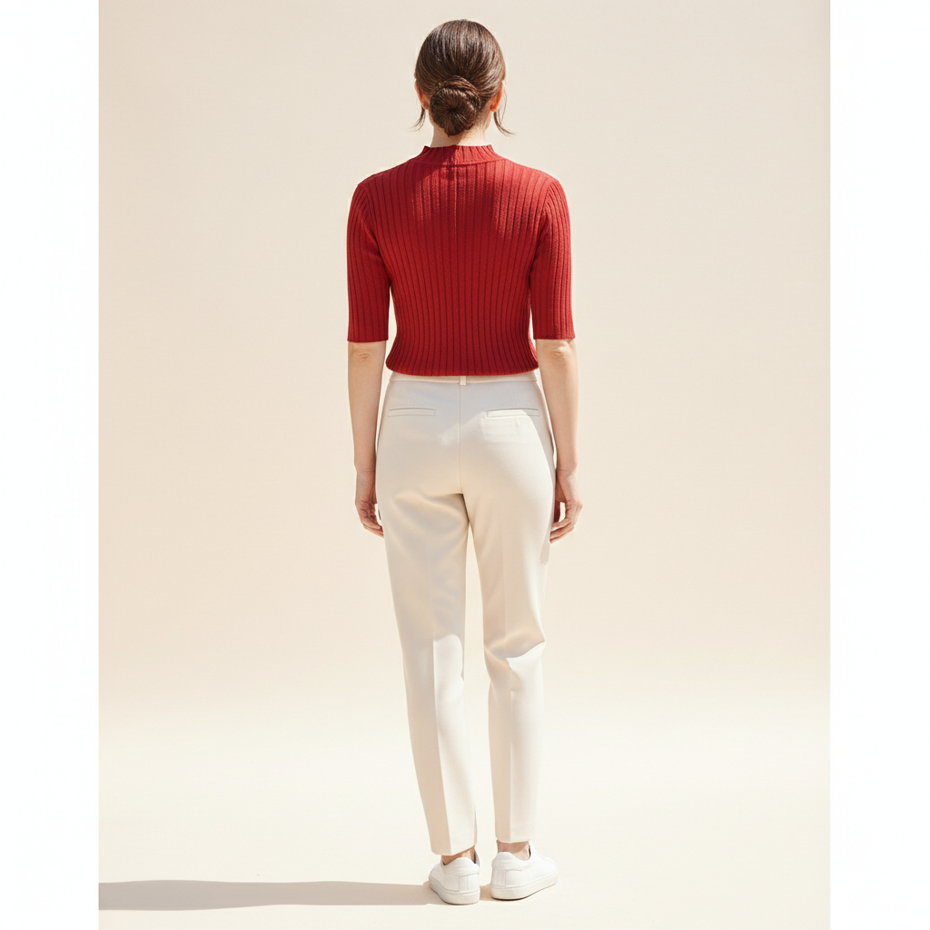 Women's Knit Half High Collar Blouse