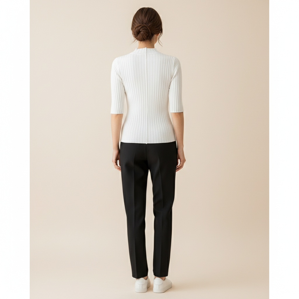 Women's Knit Half High Collar Blouse