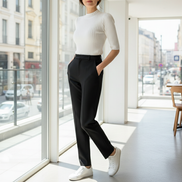 Women's Knit Half High Collar Blouse