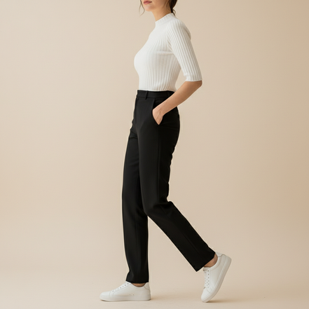 Women's Knit Half High Collar Blouse
