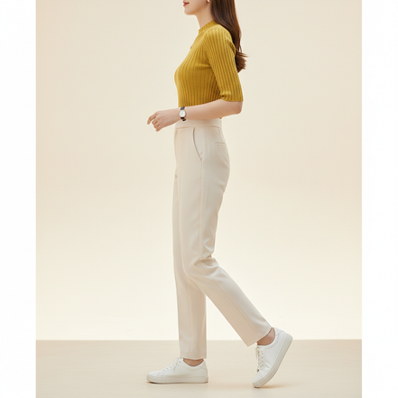 Women's Knit Half High Collar Blouse