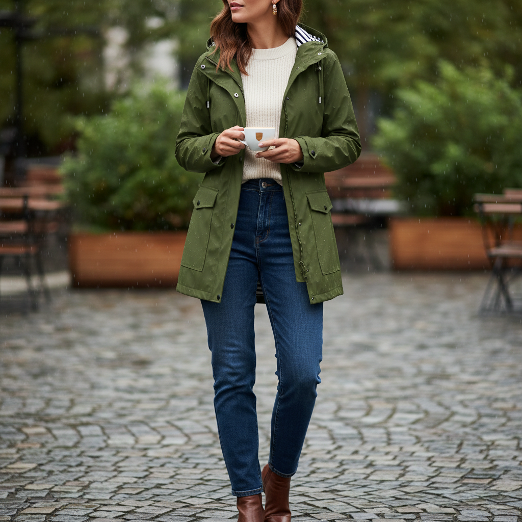 Women's Waterproof Hooded Rain Jacket