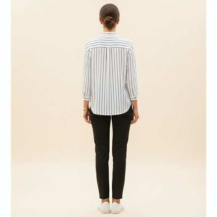 Women's Striped Long Sleeve Blouse