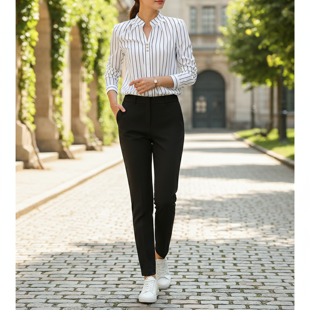 Women's Striped Long Sleeve Blouse