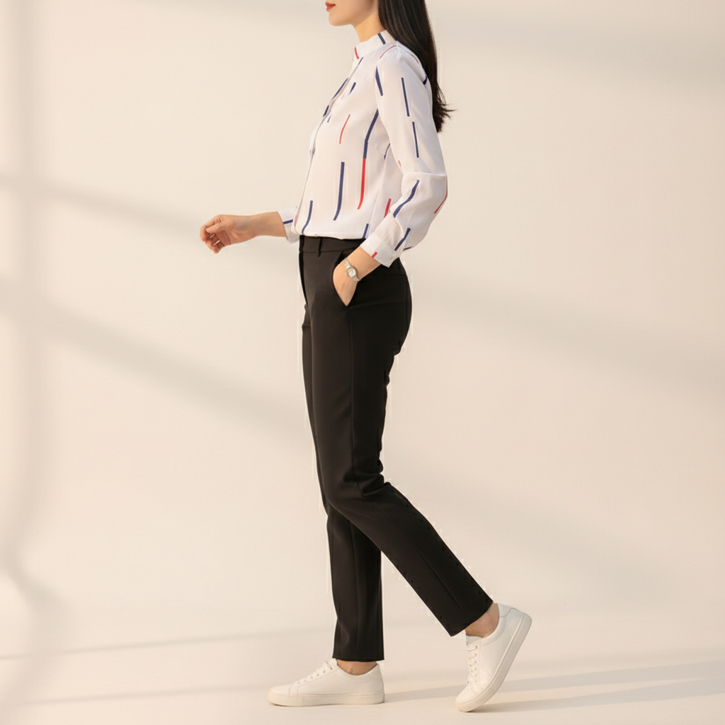 Women's Striped Long Sleeve Blouse