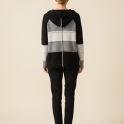 Women's Hooded Patchwork Knit Jumper