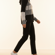 Women's Hooded Patchwork Knit Jumper