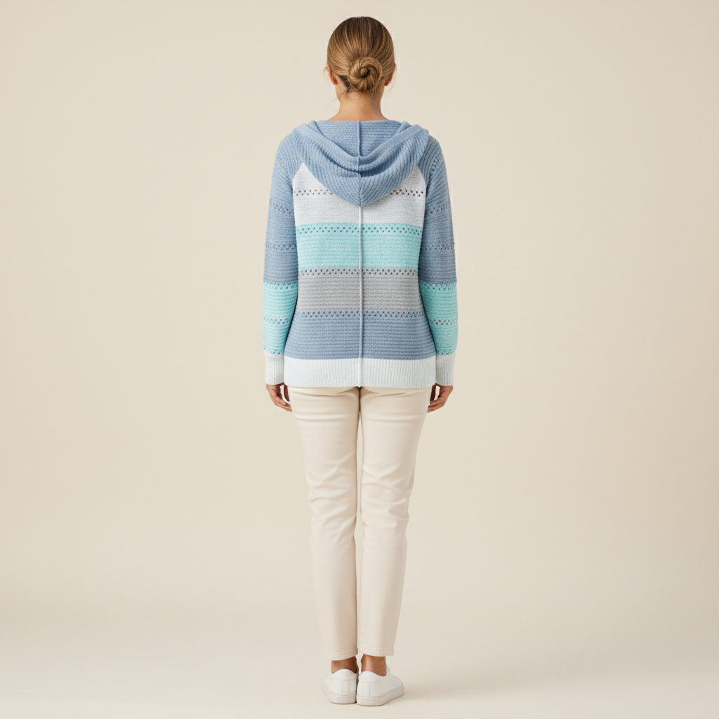 Women's Hooded Patchwork Knit Jumper