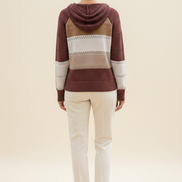 Women's Hooded Patchwork Knit Jumper