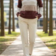 Women's Hooded Patchwork Knit Jumper