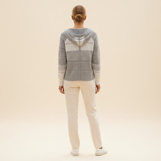 Women's Hooded Patchwork Knit Jumper