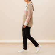 Women's Hooded Patchwork Knit Jumper