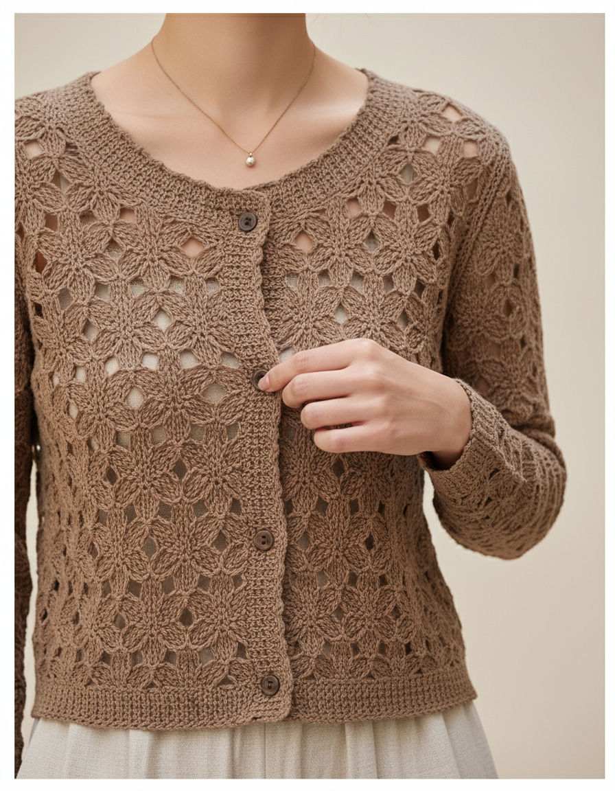 Women's Crochet Cardigan Jacket