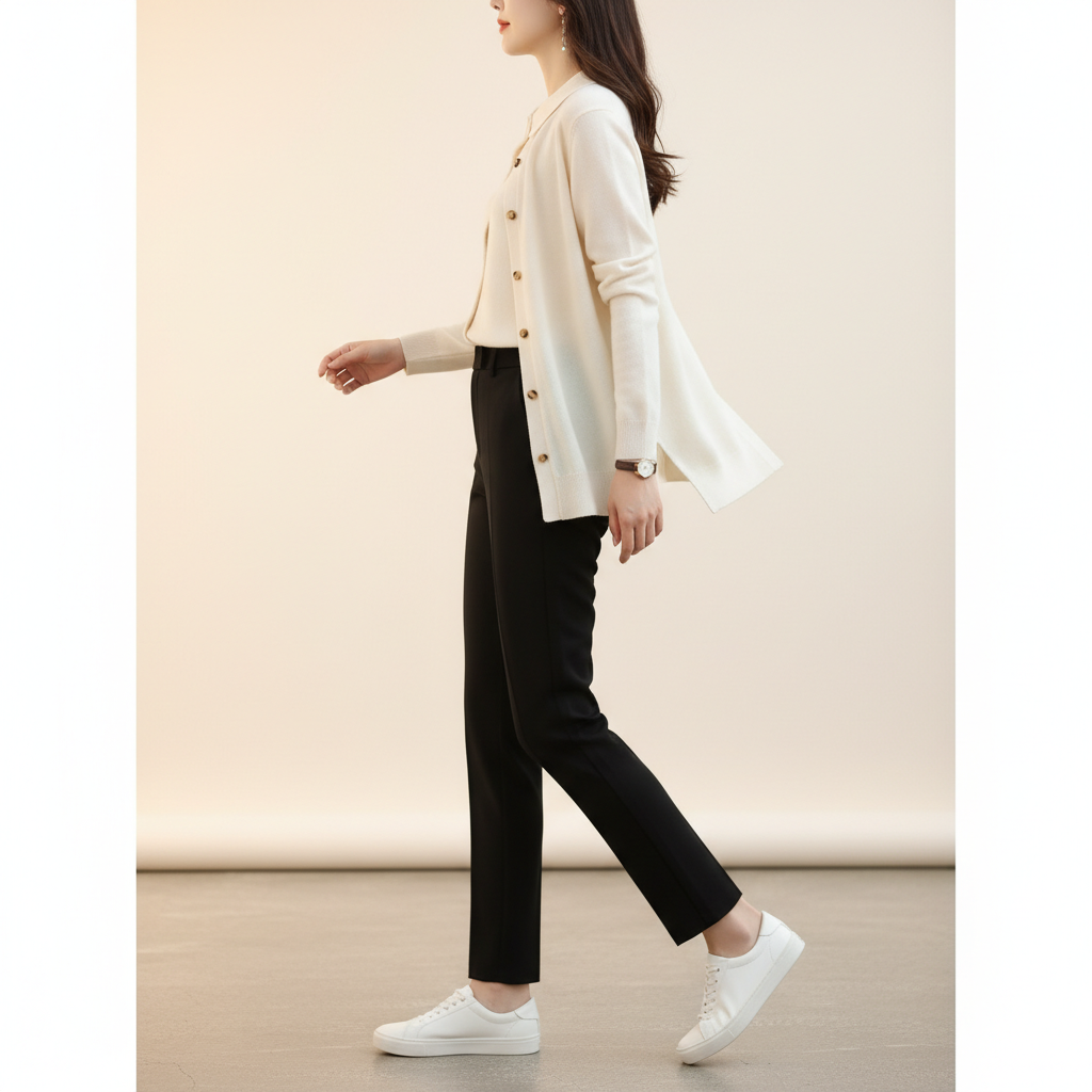 Women's Polo Collar Knit Cardigan