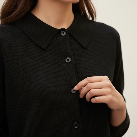 Women's Polo Collar Knit Cardigan