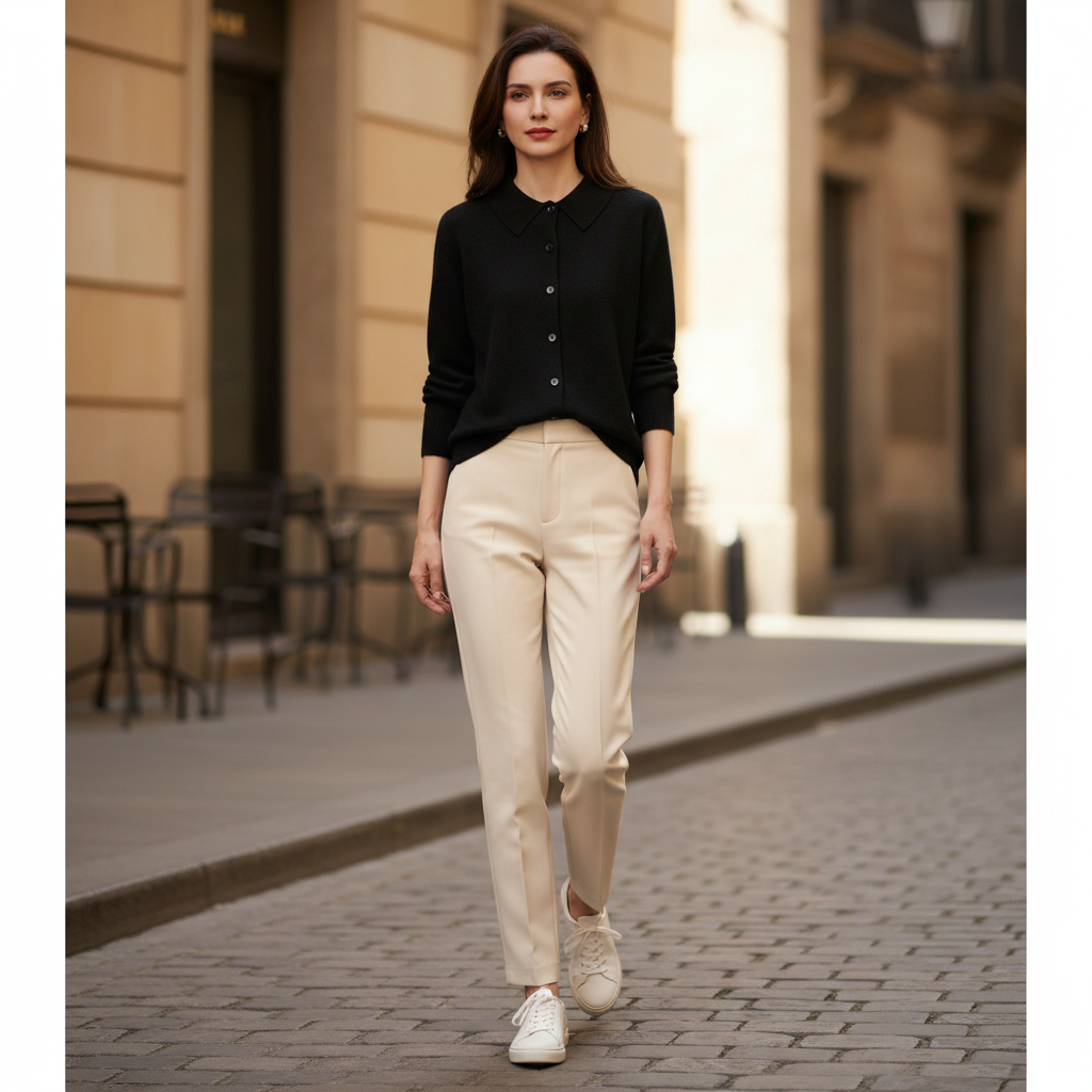 Women's Polo Collar Knit Cardigan