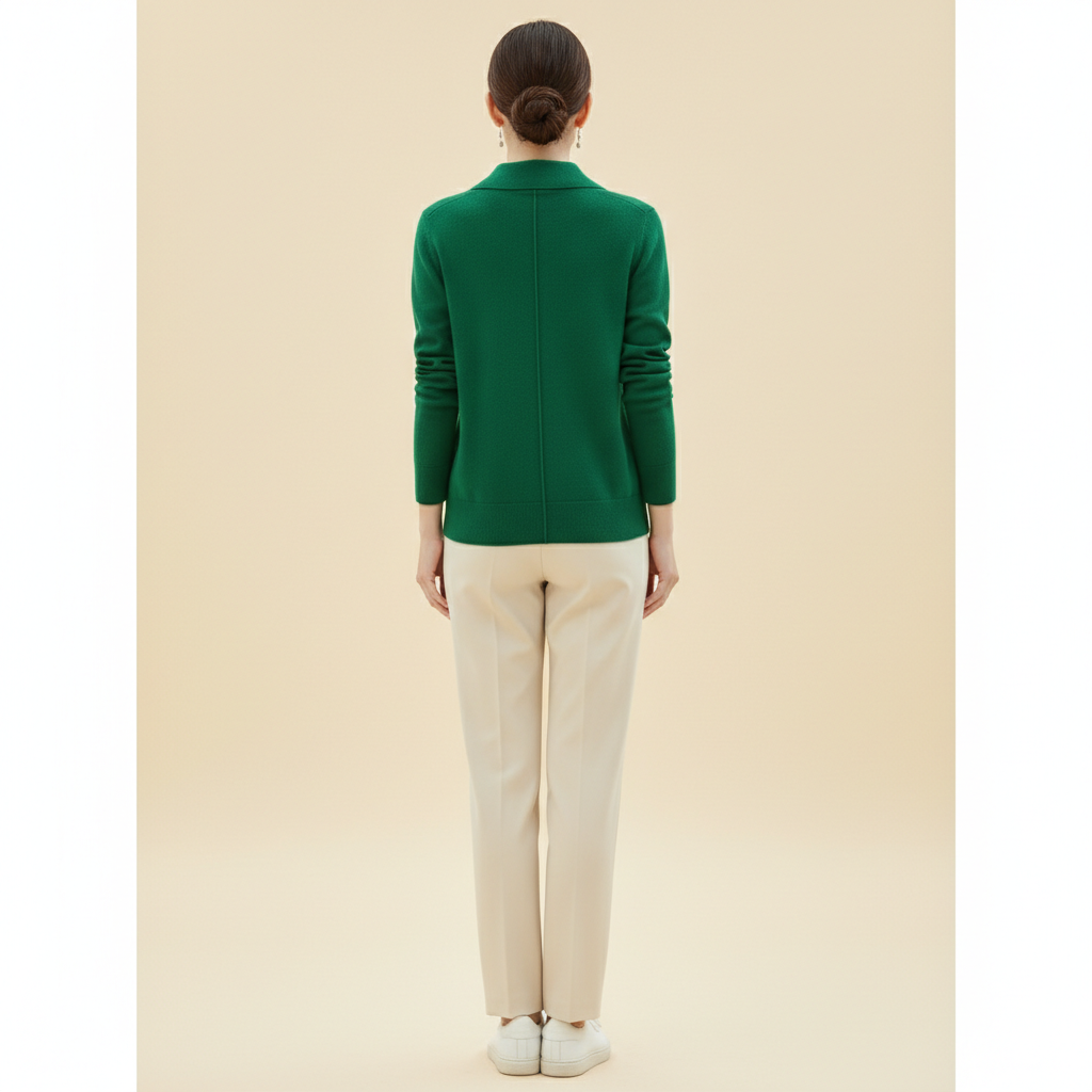 Women's Polo Collar Knit Cardigan