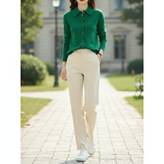 Women's Polo Collar Knit Cardigan
